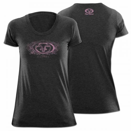 Flower Logo Ladies Tee Charcoal T1705C Flower Logo Ladies Tee Charcoal T1705C