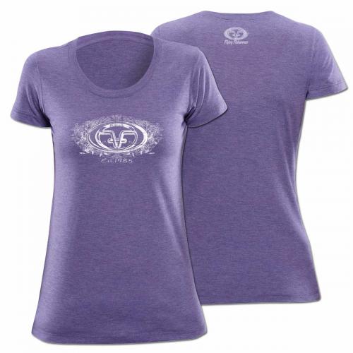 Flower Logo Ladies Tee Purple T1705P Flower Logo Ladies Tee Purple T1705P