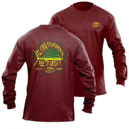 Chalk Sail L/S Tee Maroon Triblend TL1712M Chalk Sail L/S Tee Maroon Triblend TL1712M