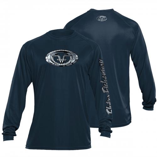Fish Scales Performance Tee Navy TL1406N Fish Scales Performance Tee Navy TL1406N